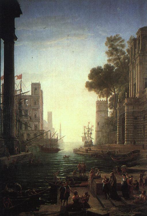 Claude Lorrain Landscape with the Embarkation of Saint Paula Romana at Ostia oil painting picture